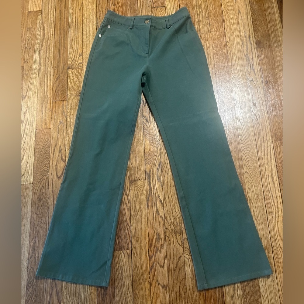 St. John Green Flare Leg Jeans